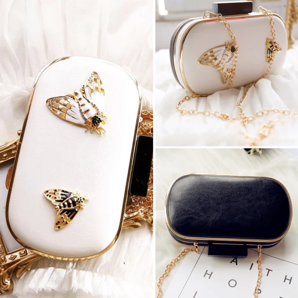 Chic / Beautiful 2017 White Leaf Rhinestone PU Beach Church Outdoor / Garden Clutch Bags