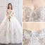 Glamourös Weiß Ballkleid Übergröße Brautkleider / Hochzeitskleider 2019 Spitze Tülle Applikationen Rückenfreies Bandeau Kapelle-Schleppe Hochzeit