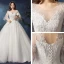 Simple Blanche Grande Taille Robe De Mariée 2019 Tulle Appliques Dos Nu Perlage Fait main Chapel Train