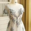Luxury / Gorgeous Grey Plus Size Evening Dresses  2018 A-Line / Princess U-Neck Tulle Lace-up Ankle Strap Appliques Backless Evening Party Prom Dresses
