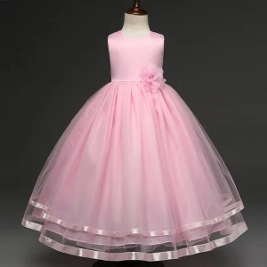 Chic Beautiful Candy Pink Flower Girl Dresses 2017 A Line Princess U Neck Appliques Lace Butterfly Wedding