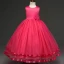 Chic / Beautiful Candy Pink Flower Girl Dresses 2017 A-Line / Princess U-Neck Appliques Lace Butterfly Wedding