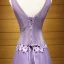 Chic / Beautiful Lavender Evening Dresses  2017 A-Line / Princess V-Neck Tulle Appliques Backless Beading Sequins Evening Party Formal Dresses