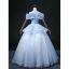 Chic / Beautiful Sky Blue Beading Pearl Sequins Prom Dresses 2022 Ball Gown Scoop Neck Short Sleeve Backless Floor-Length / Long Formal Dresses