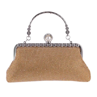 Piękne Złote Cekinami Rhinestone Metal Kopertówki 2018