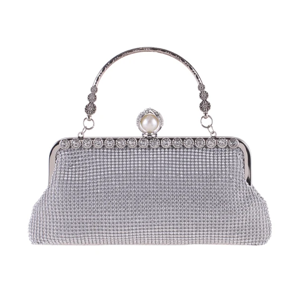 Chic / Beautiful Gold Glitter Rhinestone Metal Clutch Bags 2018