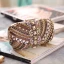 Vintage / Retro Brown Suede Beading Rhinestone Metal Clutch Bags 2018