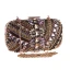 Vintage / Retro Brown Suede Beading Rhinestone Metal Clutch Bags 2018
