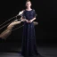 Chic / Belle Bleu Marine Robe De Soirée 2017 Princesse Encolure Dégagée Manches Courtes Faux Diamant Brodé Train De Balayage Robe De Ceremonie
