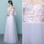 Chic / Beautiful Candy Pink Bridesmaid Dresses 2017 A-Line / Princess Off-The-Shoulder Short Sleeve Appliques Flower Sequins Bow Sash Floor-Length / Long Ruffle Wedding Party Dresses