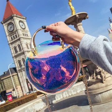 Unieke Multi Kleuren Glans Sterrenhemel Doorzichtige Metaal Handtassen 2018