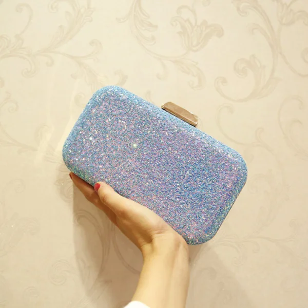 Bling Bling Candy Pink Glitter Metal Clutch Bags 2018