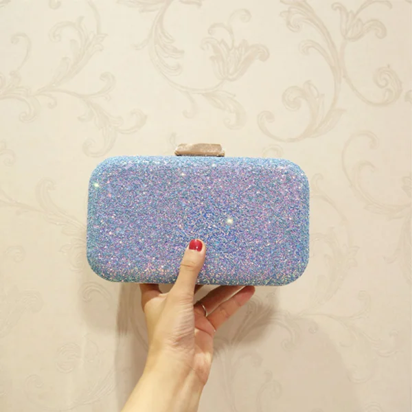 Bling Bling Candy Pink Glitter Metal Clutch Bags 2018