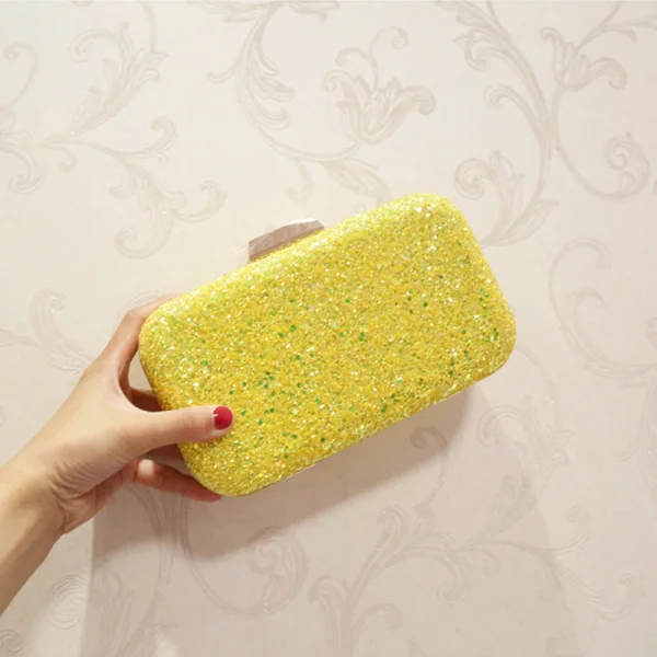 Bling Bling Candy Pink Glitter Metal Clutch Bags 2018