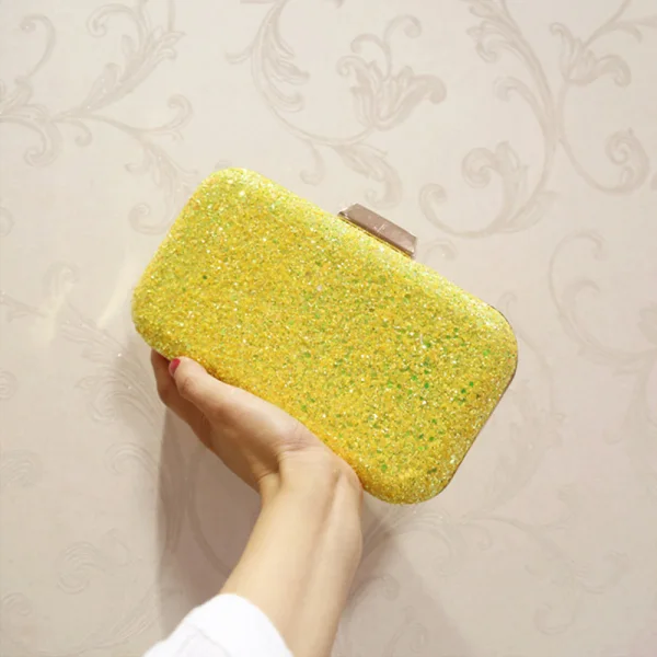 Bling Bling Candy Pink Glitter Metal Clutch Bags 2018