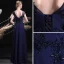 Chic / Beautiful Navy Blue Evening Dresses  2017 A-Line / Princess Pierced Scoop Neck Sleeveless Appliques Lace Pearl Beading Floor-Length / Long Backless Formal Dresses