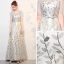 Chic / Beautiful Silver Prom Dresses 2017 A-Line / Princess Pierced Scoop Neck 1/2 Sleeves Sequins Embroidered Floor-Length / Long Formal Dresses