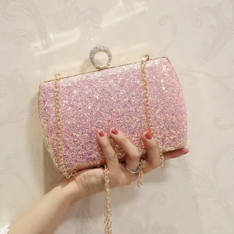 Bling Bling Candy Pink Glitter Clutch Bags 2018