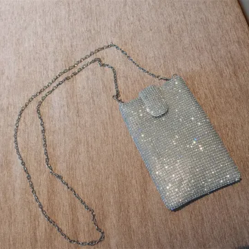 Scintillantes Argenté Glitter Faux Diamant Pochette 2018