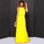 Elegant Pearl Pink Chiffon Summer Maxi Dresses 2018 Sheath / Fit Halter Sleeveless Floor-Length / Long Pleated Womens Clothing