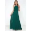 Elegant Pearl Pink Chiffon Summer Maxi Dresses 2018 Sheath / Fit Halter Sleeveless Floor-Length / Long Pleated Womens Clothing