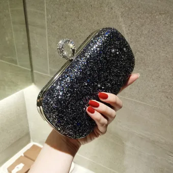 Bling Bling Starry Sky Black Glitter Clutch Bags 2018