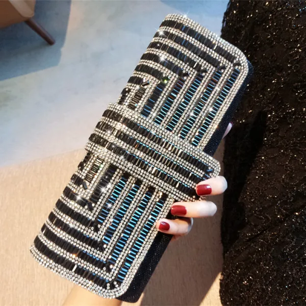 Bling Bling Black Rhinestone Clutch Bags 2018