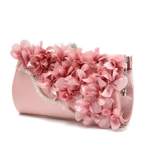 Chic Belle Perle Rose Faux Diamant Fleur Pochette 2018