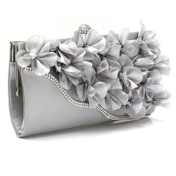 Chic / Beautiful Pearl Pink Rhinestone Flower Clutch Bags 2018