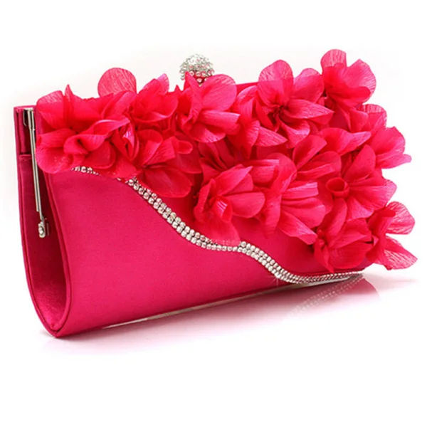 Chic / Beautiful Pearl Pink Rhinestone Flower Clutch Bags 2018