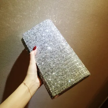 Scintillantes Glitter Faux Diamant Argenté Pochette 2018