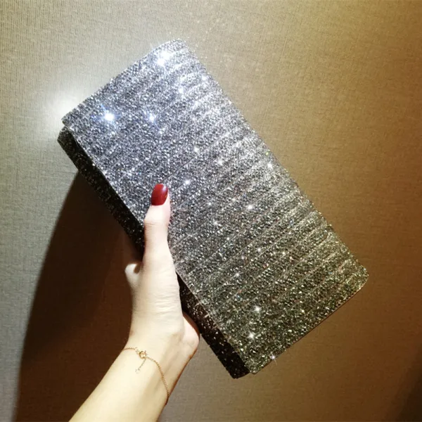 Scintillantes Glitter Faux Diamant Argenté Pochette 2018