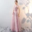 Chic / Beautiful Blushing Pink Evening Dresses  2017 A-Line / Princess V-Neck Sleeveless Rhinestone Metal Sash Floor-Length / Long Ruffle Backless Formal Dresses
