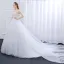 Enkel Hvit Brudekjoler 2018 Ballkjole Kjæreste Uten Ermer Ryggløse Appliques Blonder Beading Perle Chapel Train Buste
