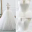 Simple Ivoire Robe De Mariée 2018 Robe Boule Unique Bustier Sans Manches Dos Nu Cathedral Train Volants