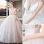 Modern / Fashion Ivory Wedding Dresses 2018 Ball Gown Shoulders Spaghetti Straps Sleeveless Backless Appliques Lace Sequins Cathedral Train Ruffle