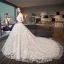 Bling Bling Ivory Wedding Dresses 2018 Ball Gown Off-The-Shoulder Short Sleeve Backless Glitter Appliques Lace Beading Pearl Cathedral Train Ruffle