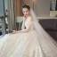 Bling Bling Ivory Wedding Dresses 2018 Ball Gown Off-The-Shoulder Short Sleeve Backless Glitter Appliques Lace Beading Pearl Cathedral Train Ruffle
