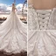 Élégant Ivoire Transparentes Robe De Mariée 2018 Robe Boule Encolure Dégagée 3/4 Manches Dos Nu Appliques Percé En Dentelle Royal Train Volants