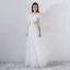 Modern / Fashion White Evening Dresses  2018 A-Line / Princess Beading Off-The-Shoulder Short Sleeve Floor-Length / Long Ruffle Backless Formal Dresses
