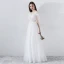 Modern / Fashion White Evening Dresses  2018 A-Line / Princess Beading Off-The-Shoulder Short Sleeve Floor-Length / Long Ruffle Backless Formal Dresses