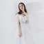 Modern / Fashion White Evening Dresses  2018 A-Line / Princess Beading Off-The-Shoulder Short Sleeve Floor-Length / Long Ruffle Backless Formal Dresses