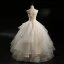 Modern / Fashion Champagne Wedding Dresses 2018 Ball Gown Strapless Sleeveless Backless Sequins Beading Floor-Length / Long Cascading Ruffles