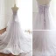 Elegant Lavendel Selskapskjoler 2018 Empire Kjæreste Uten Ermer Krystall Beading Sash Avtakbar Domstol Tog Buste Ryggløse Formelle Kjoler