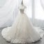 Chinese style Ivory Wedding Dresses 2018 Ball Gown High Neck Cap Sleeves Backless Appliques Lace Pearl Beading Cathedral Train Ruffle