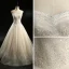 Chic / Beautiful Champagne Wedding Dresses 2018 A-Line / Princess Sweetheart Sleeveless Backless Appliques Lace Sequins Beading Floor-Length / Long Ruffle