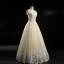 Classique Champagne Robe De Mariée 2018 Princesse De l'épaule Manches Courtes Dos Nu Appliques En Dentelle Glitter Tulle Paillettes Perlage Longue Volants