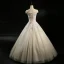 Vintage / Retro Champagne Wedding Dresses 2018 A-Line / Princess Beading Scoop Neck Cap Sleeves Backless Appliques Lace Sequins Floor-Length / Long Ruffle