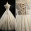 Vintage / Retro Champagne Wedding Dresses 2018 A-Line / Princess Beading Scoop Neck Cap Sleeves Backless Appliques Lace Sequins Floor-Length / Long Ruffle
