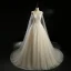 Luxury / Gorgeous Champagne Wedding Dresses 2018 Ball Gown Shoulders Sleeveless Backless Appliques Lace Crystal Beading Sequins Watteau Train Royal Train Ruffle